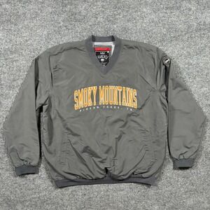 Franchise Club Smoky Mountains Pullover Jacket Mens L Gray V-Neck Windbreaker